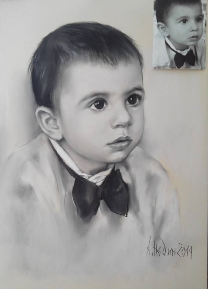 портрет на момче -графика-Ангелина Недин